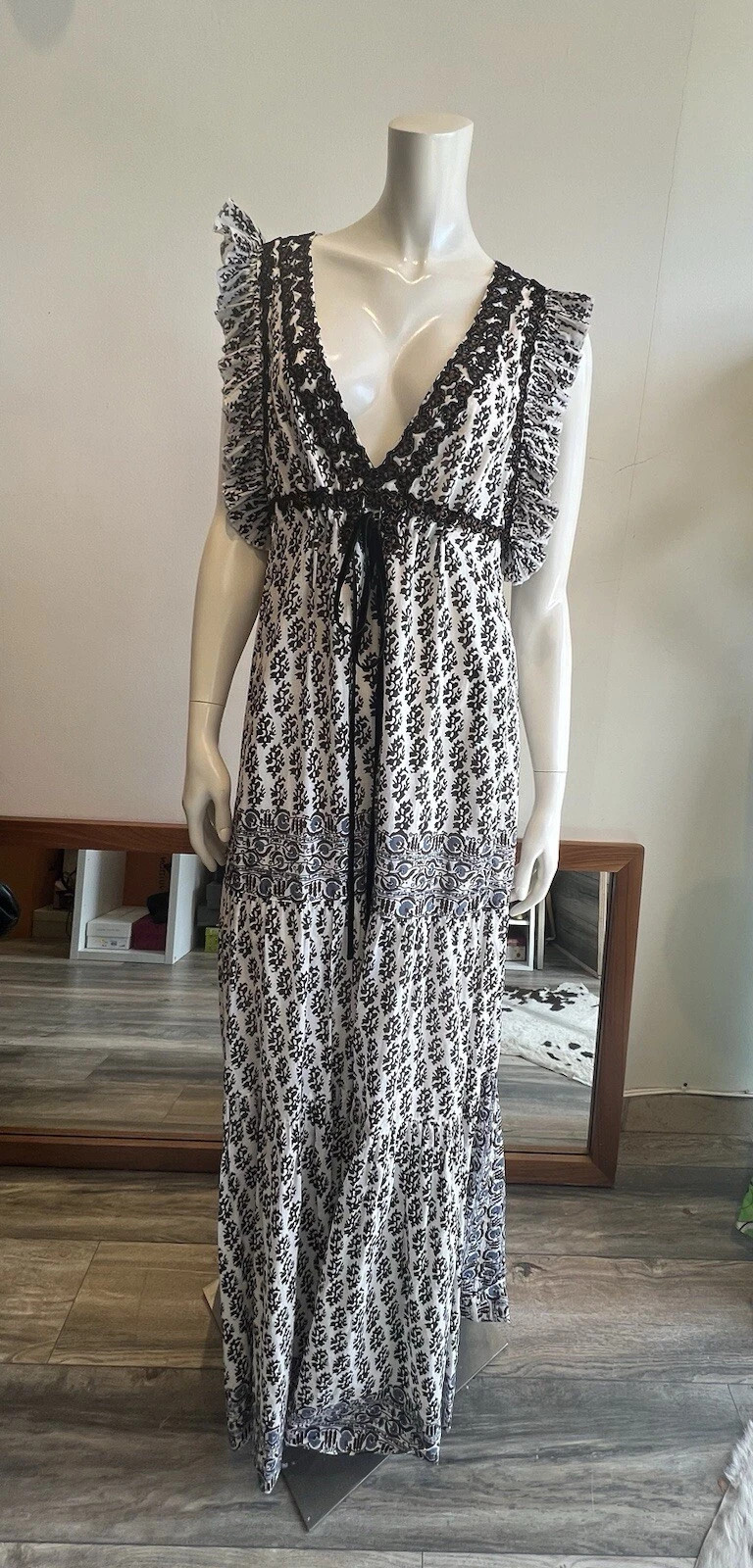 Tory Burch Btown & White Multi Dress Sz 10 | eBay | eBay US
