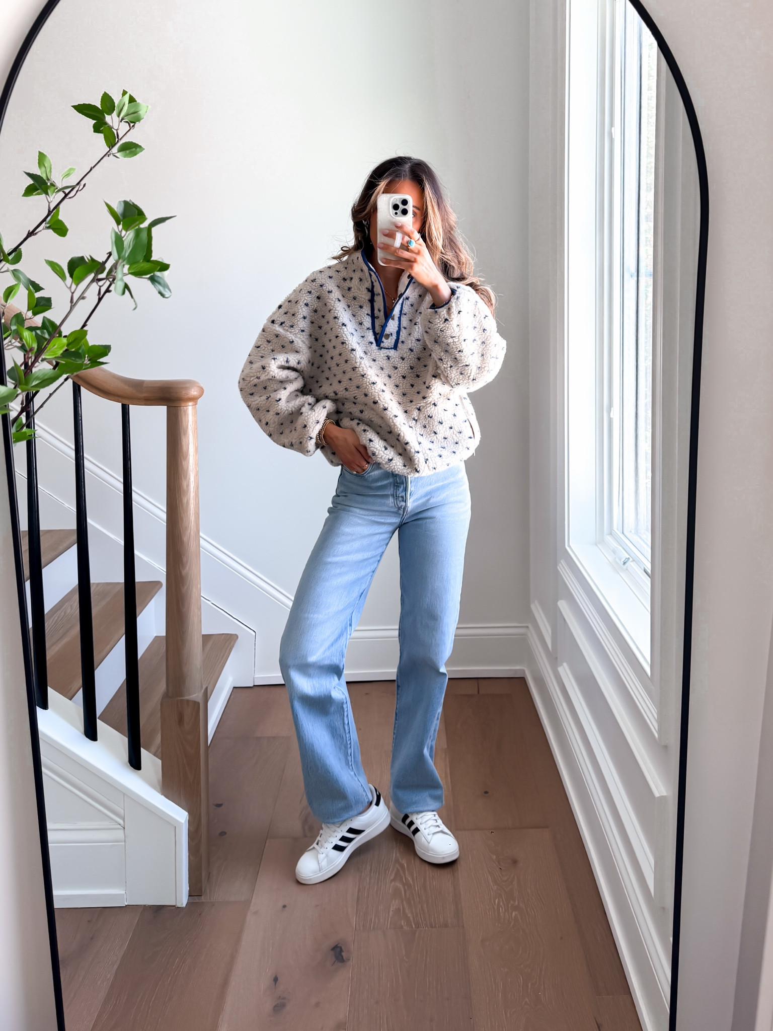 Wearing a small pullover and size 25 jeans (my true to size) 

#LTKdayinmylife #LTKSaleAlert #LTKootd