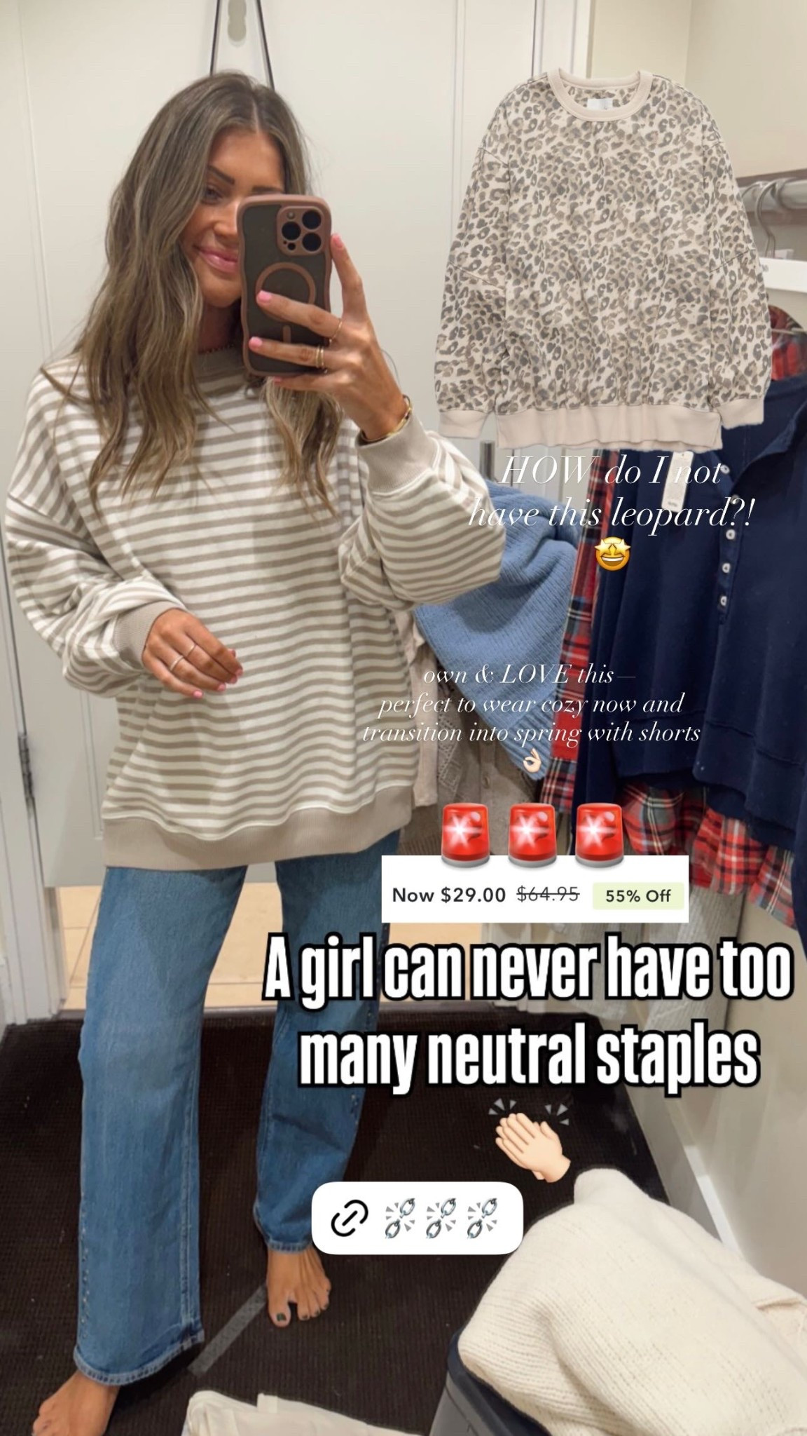 Wearing XS 
🚨🚨🚨 HOW do I not have this leopard?! 🤩 own & LOVE this— 
perfect to wear cozy now and transition into spring with shorts 👌🏻