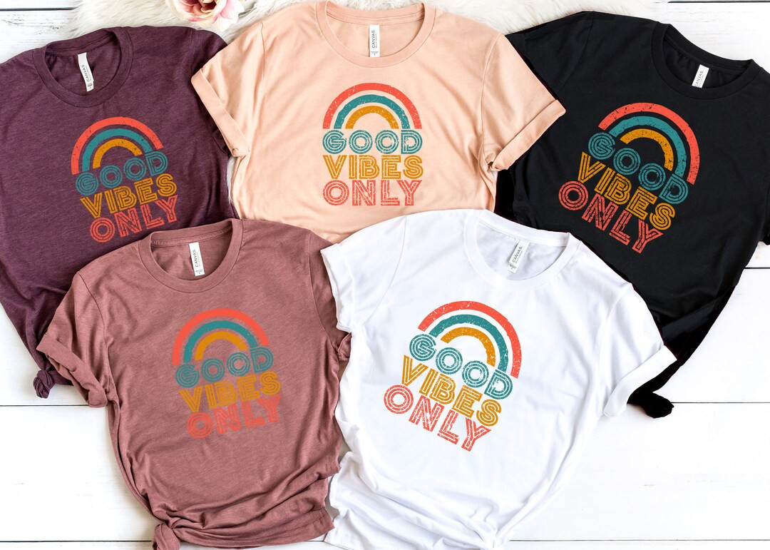 Retro Good Vibes Only Shirt, Good Vibes Shirt, Peace Shirt, Kindness Shirt, Vintage Shirt, Sunshi... | Etsy (US)