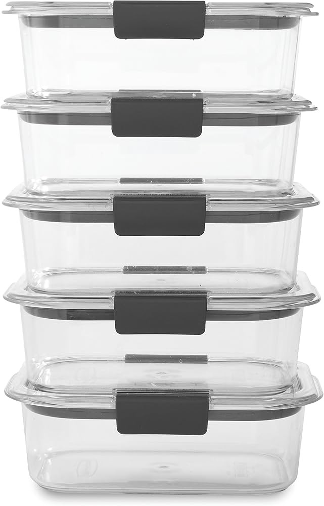 Rubbermaid Brilliance BPA Free Food Storage Containers with Lids, Airtight, for Lunch, Meal Prep,... | Amazon (US)