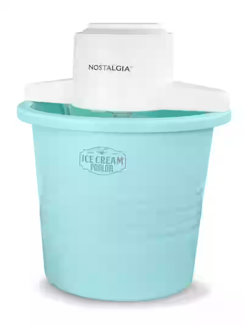 Nostalgia 4-Quart Electric Parlor-Style Ice Cream Maker, Aqua | Walmart (US)