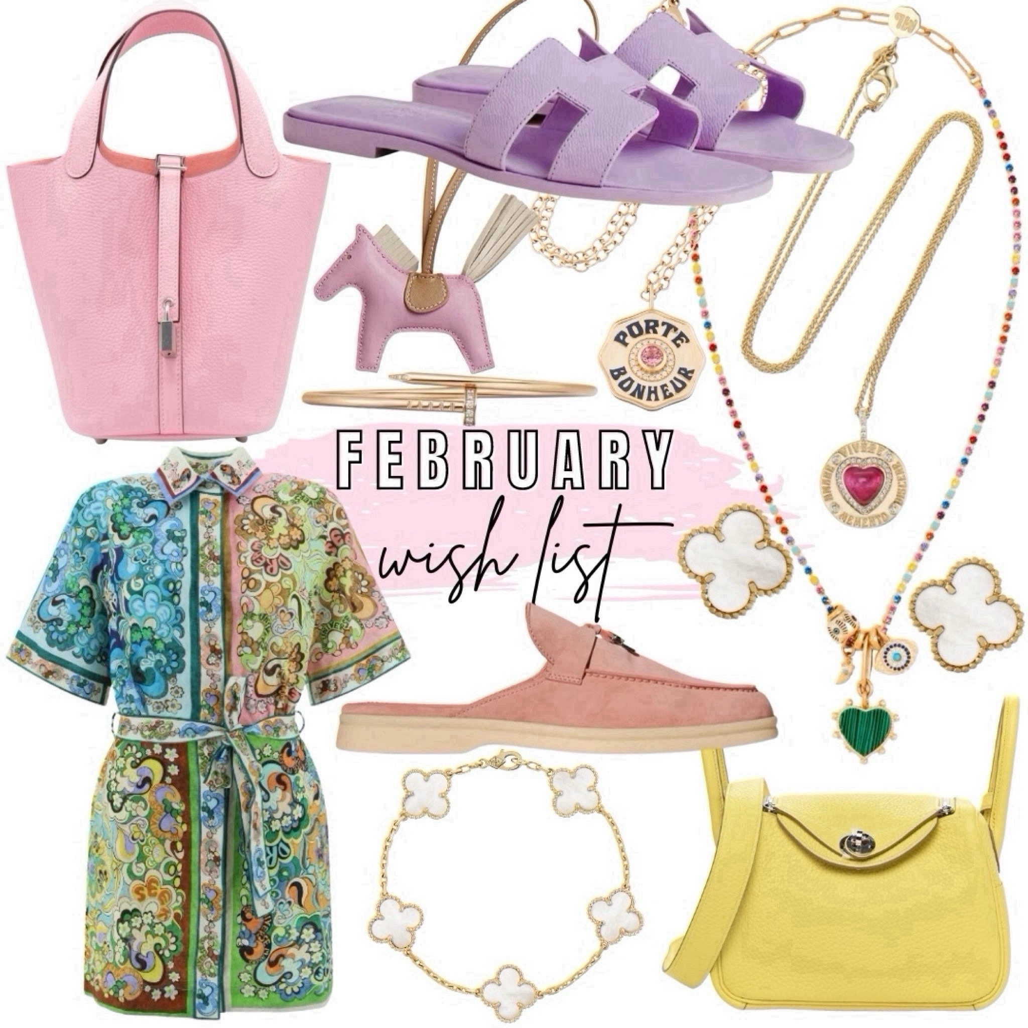 Luxury wish list - alemais dress, Marlo laz necklaces, van cleef, loro piana mules, Hermes bags 



#LTKStyleTip #LTKSeasonal #LTKFindsUnder100