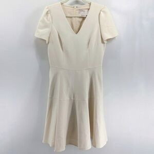 Gal Meets Glam White Kate Fit and Flare Short Sleeve V-Neck Dress Size 10 NWT | Poshmark