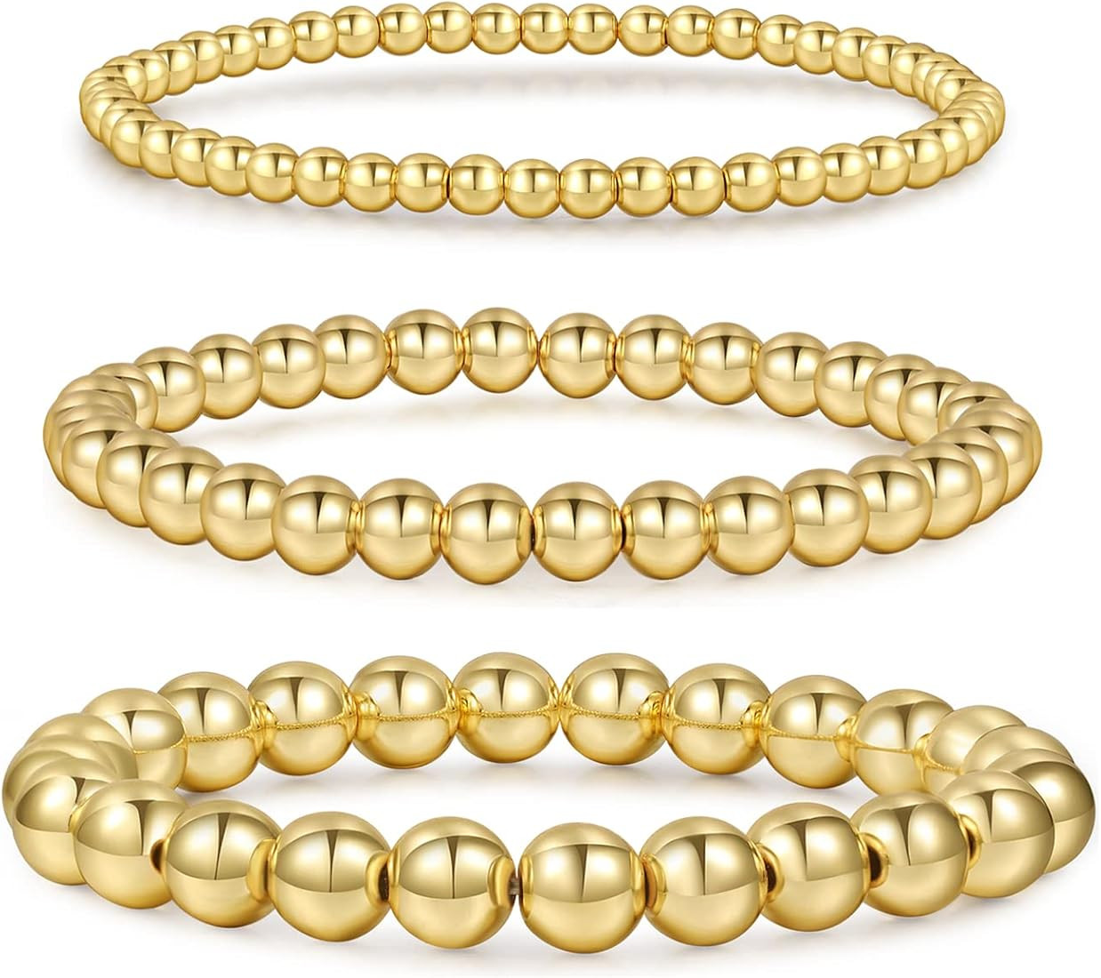 MOROTOLE 5PCS 14K Gold Plated Bracelets Set for Women Men Adjustable Hypoallergenic Stackable Str... | Amazon (US)