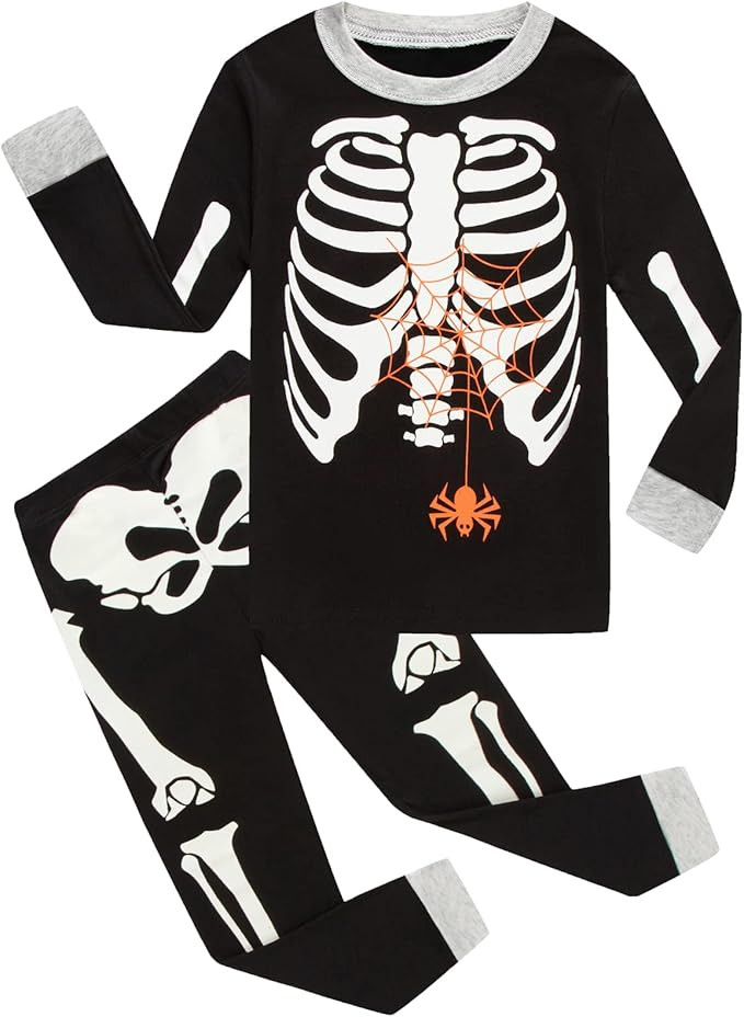 Cotton Long Sleeve Boys Halloween Pajamas Toddler Boys Holiday Pjs | Amazon (US)