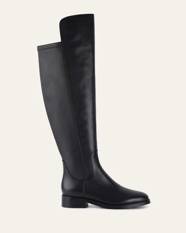 GWEN OVER THE KNEE BOOTS BLACK LEATHER | Jo Mercer (AU)