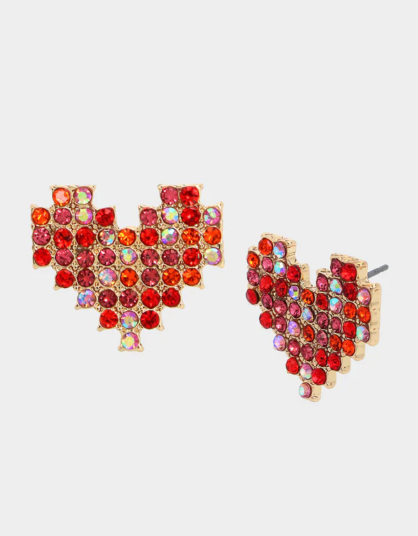 DEAR BETSEY HEART STUDS PINK | Betsey Johnson