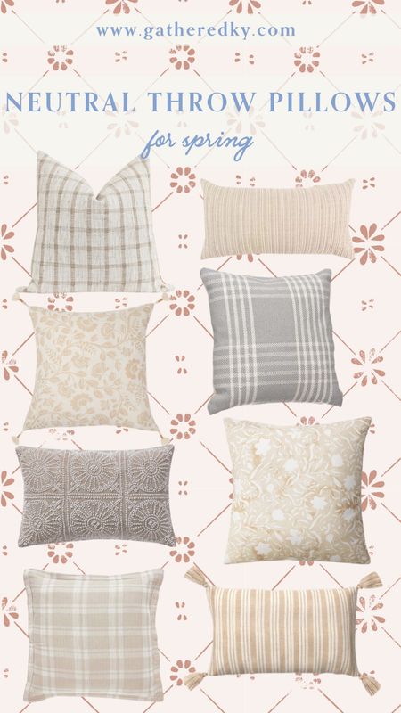 Neutral Throw Pillows for Spring

Home Decor, Spring Home Decor, Spring Throw Pillows 

#LTKstyletip #LTKSeasonal #LTKhome