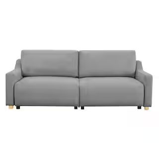 Serta Grant 90.2 in. Grey Polyester Queen Size Sofa Bed 113A009GRY - The Home Depot | The Home Depot