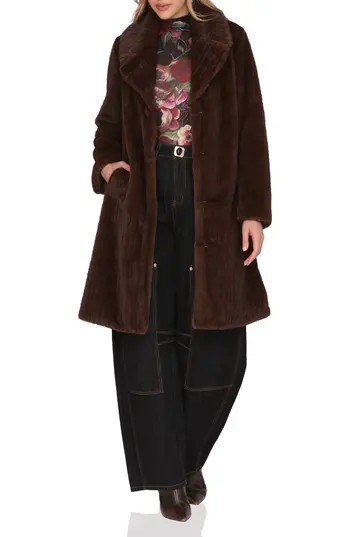 Avec Les Filles Faux Fur Belted Coat in Mink at Nordstrom Rack, Size Large | Nordstrom Rack