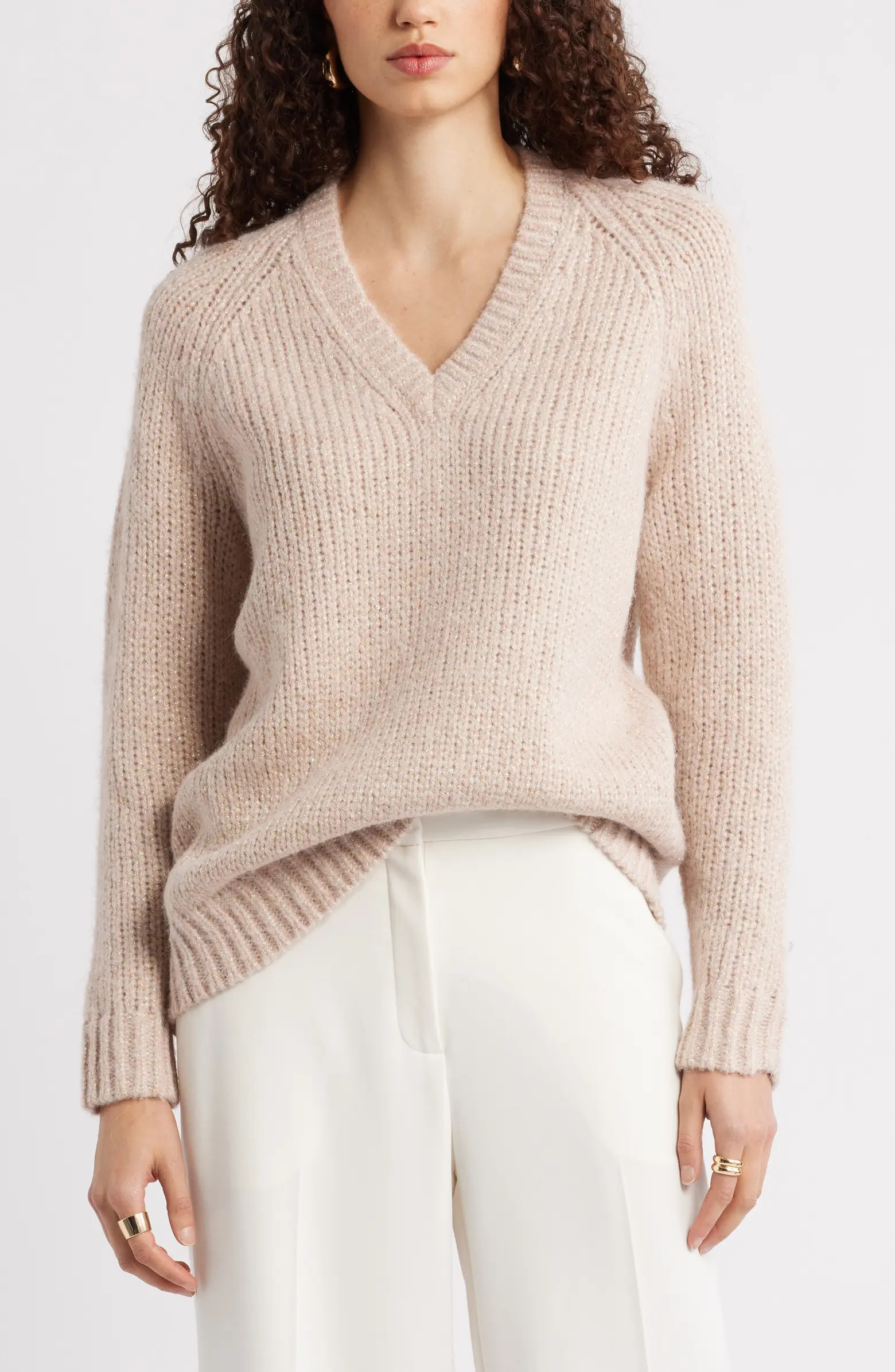 Sparkle V-Neck Sweater | Nordstrom