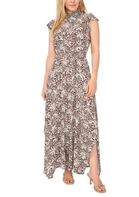 Petite Flutter Sleeve Smocked Waist Jumpsuit | Belk