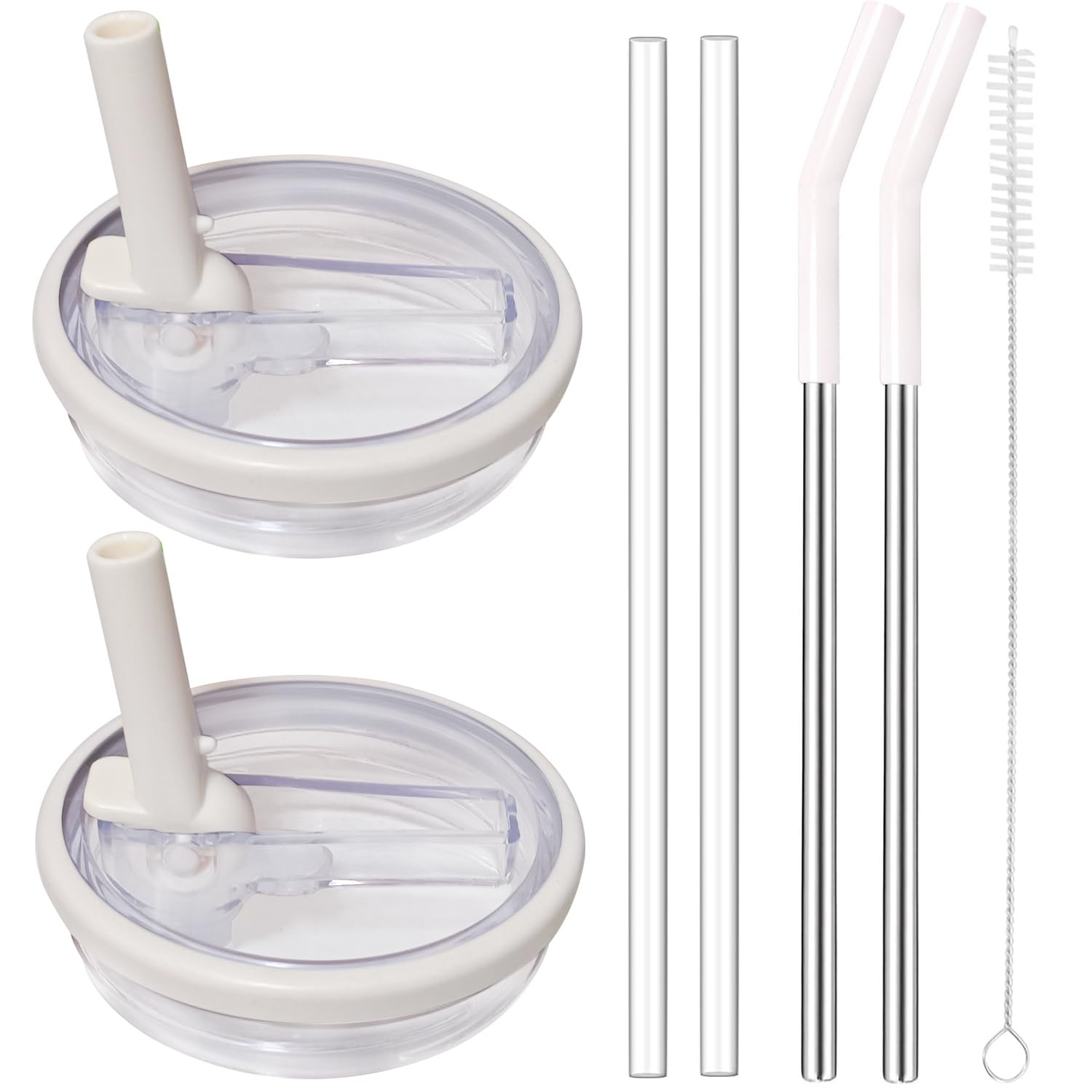 2 Pack 40 oz Tumbler Flip Straw Lid Replacement Fit for Stanley Quencher Tumbler with Stainless S... | Amazon (US)