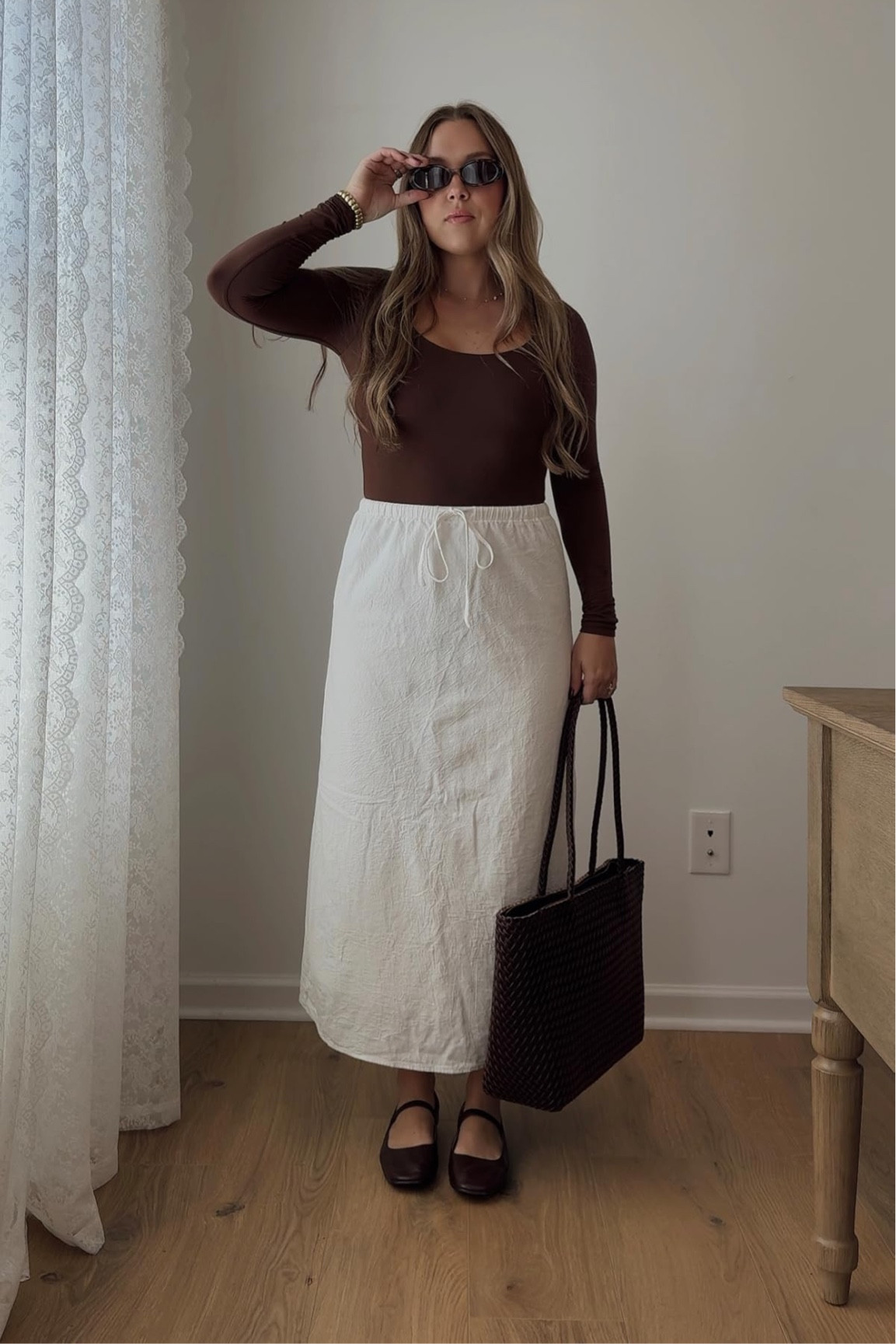 Skirts are one of my favorite ways to transition into fall fashion! Wearing a medium skirt (double lined) and small bodysuit 

Brown bodysuit, amazon fashion, fall fashion, maxi skirt, coastal style, autumn clothing, tote bag, leather purse, ballet flats, sandals, sunglasses, accessories, comfortable style

#LTKItBag #LTKStyleTip #LTKWorkwear
