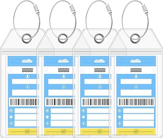 NCL Luggage Tag Holders by Cruise On [4 Pack] Fits Printed (Not Mailed) Norwegian Cruise Line Shi... | Amazon (US)