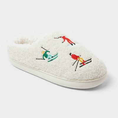 Adult Skier Scuff Slippers - Wondershop™ Ivory | Target