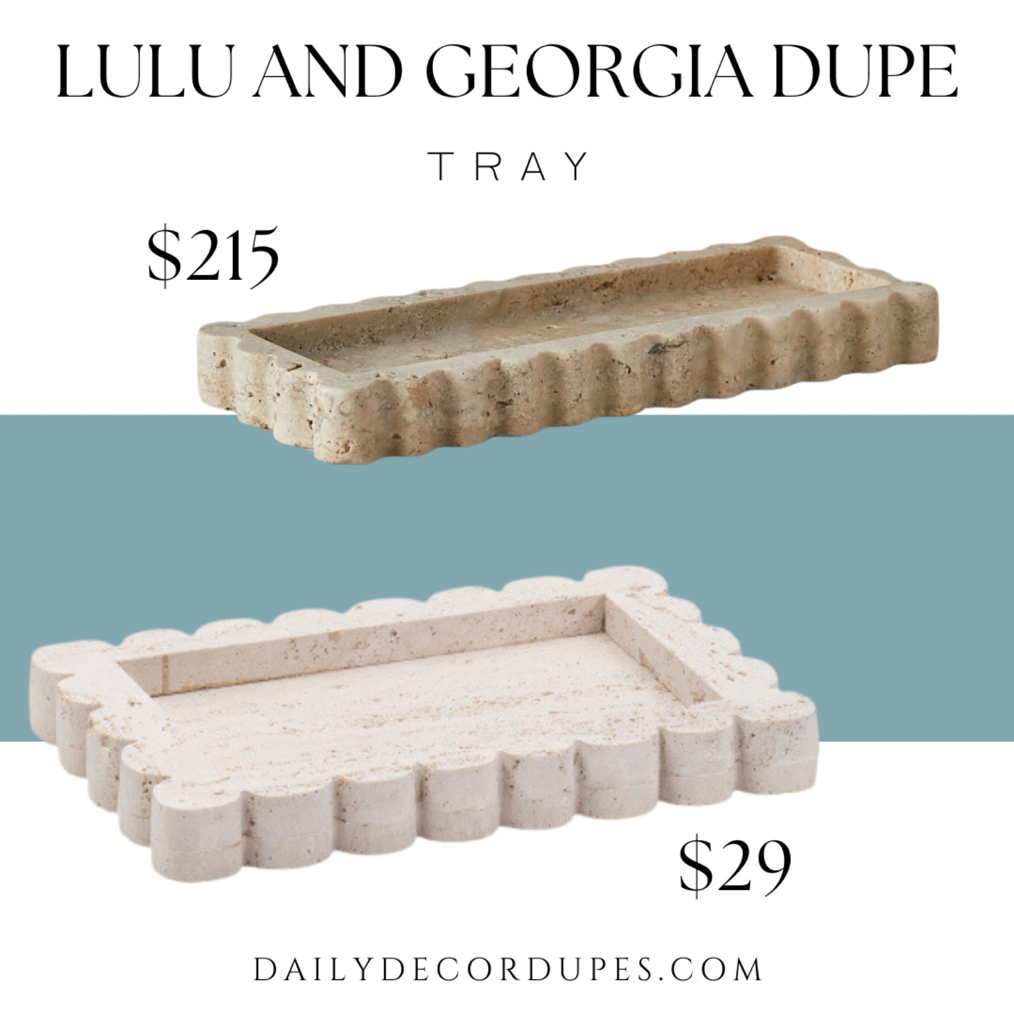 Lulu and Georgia tray dupe. Sculptural stone scallop edges tray. Faux stone tray. Modern decorative tray. Minimalist home decor. Living room.  Bedroom.

Dupe dupes more affordable option find replica copy cat similar look for less budget friendly affordable cheap cheaper beautiful pretty. Clearance sale coupon code discount code promo code luxury lookalike look a like Inspo inspiration inspired by idea ideas Love dupes like these? I share multiple every day in my FB group “DAILY DECOR DUPES”

#LTKHome #LTKSaleAlert