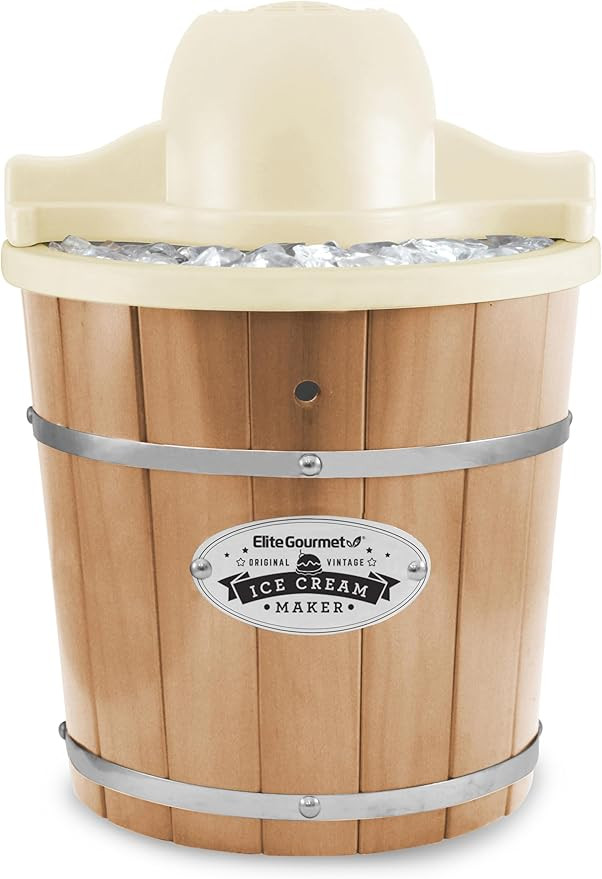 Elite Gourmet Maxi-Matic EIM-924L 4 quart Old Fashioned Electric Ice Cream Maker, Pine Bucket | Amazon (US)
