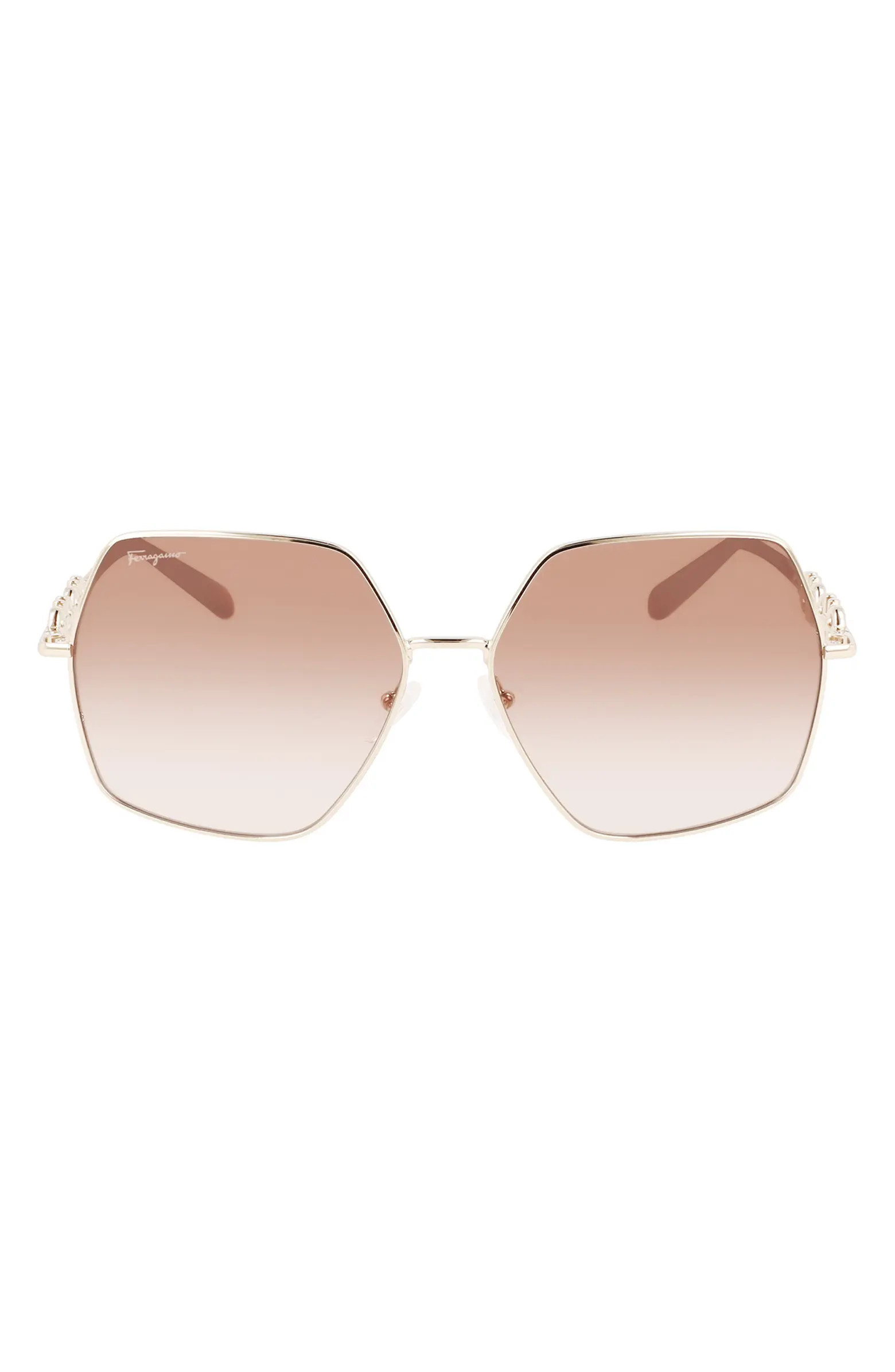 Gancini 61mm Gradient Rectangular Sunglasses | Nordstrom Rack