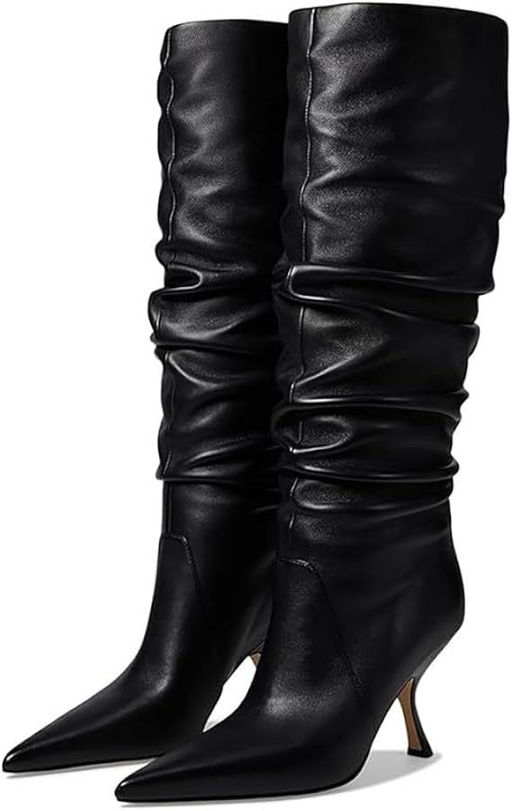 Erocalli Knee High Boots for Women Wide Calf Slouchy Tall Boot Kitten High Pointed Toe Side Zippe... | Amazon (US)