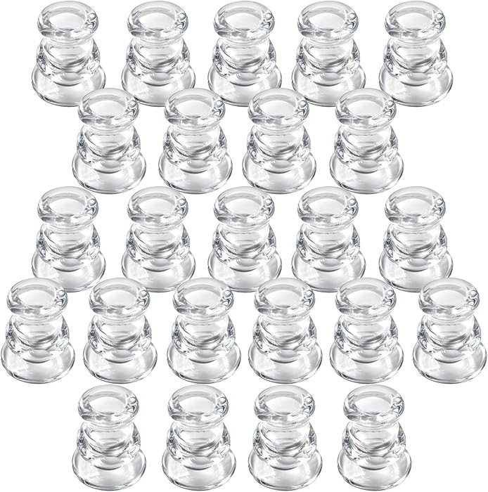 IYOUYA Clear Glass Candlestick Holders 24PCS, 2.1" H Taper Candle Holders Bulk for Pillar Candles... | Amazon (US)