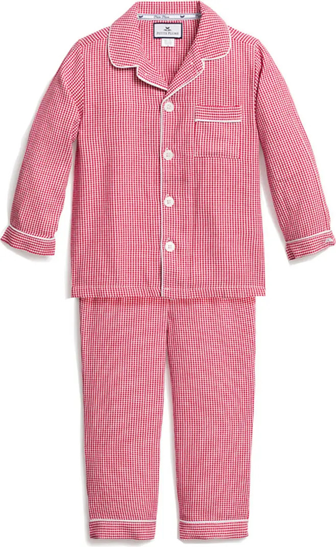 Petite Plume Kids' Mini Gingham Flannel Two Piece Pajamas | Nordstrom | Nordstrom