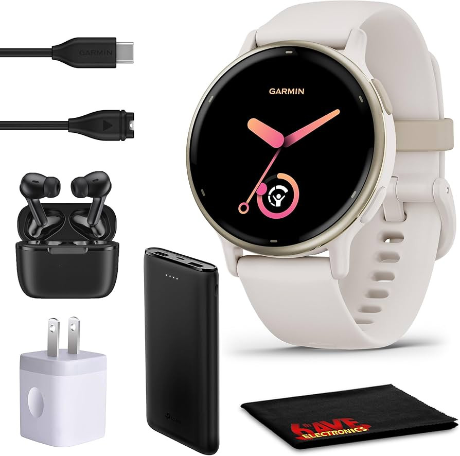 Garmin Vivoactive 5 Fitness Tracker Smart Watch for Women & Men with Cream Gold Aluminum Bezel & ... | Amazon (US)