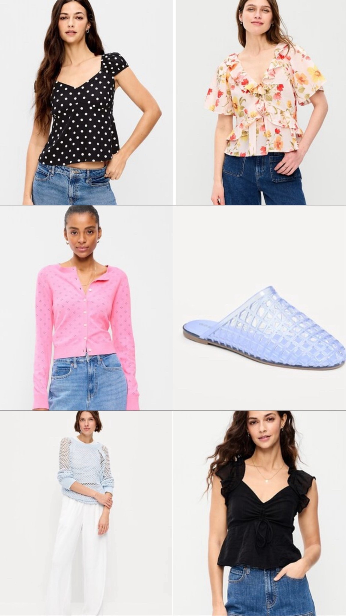 Half off at old navy - so good for spring! I definitely ordered those jellies, jeans and cardigan  