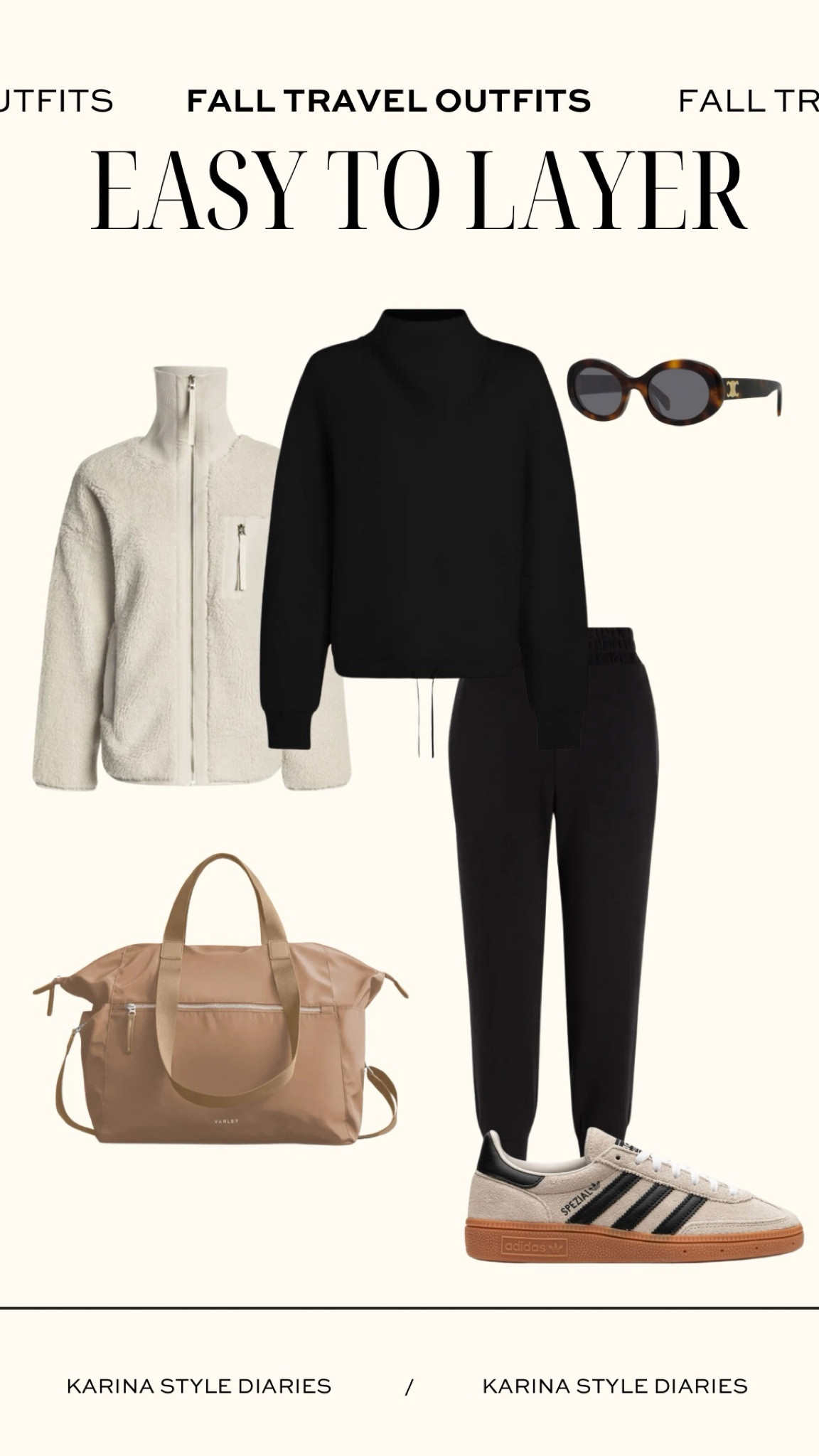 When it comes to travel outfits that are practical for fall weather, layers are a must. All of these pieces are closet staples that are easy to mix and match…and you guessed it…layer. I always reach for Varley pieces because they’re made with the softest fabric that’s also high quality. This sleek black set would pair seamlessly with a variety of shoes and jackets, taking the guesswork out of getting ready before you board ✈️🙌🏽

#LTKTravel #LTKStyleTip #LTKShoeCrush