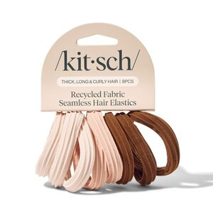 Kitsch Recycled Fabric Seamless Hair Elastics for Thick, Long & Curly Hair, Rosewood, 8 CT | CVS Health