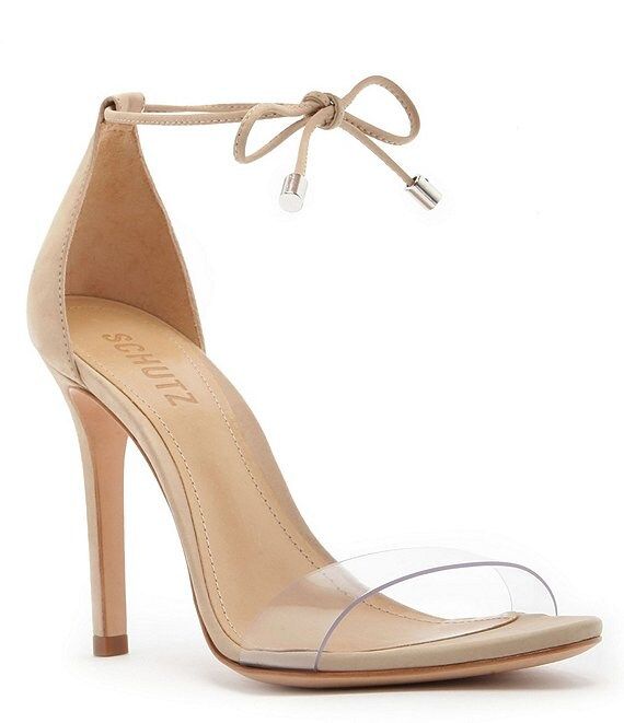 Jossena Leather & Clear Strap Ankle Tie Dress Sandals | Dillards