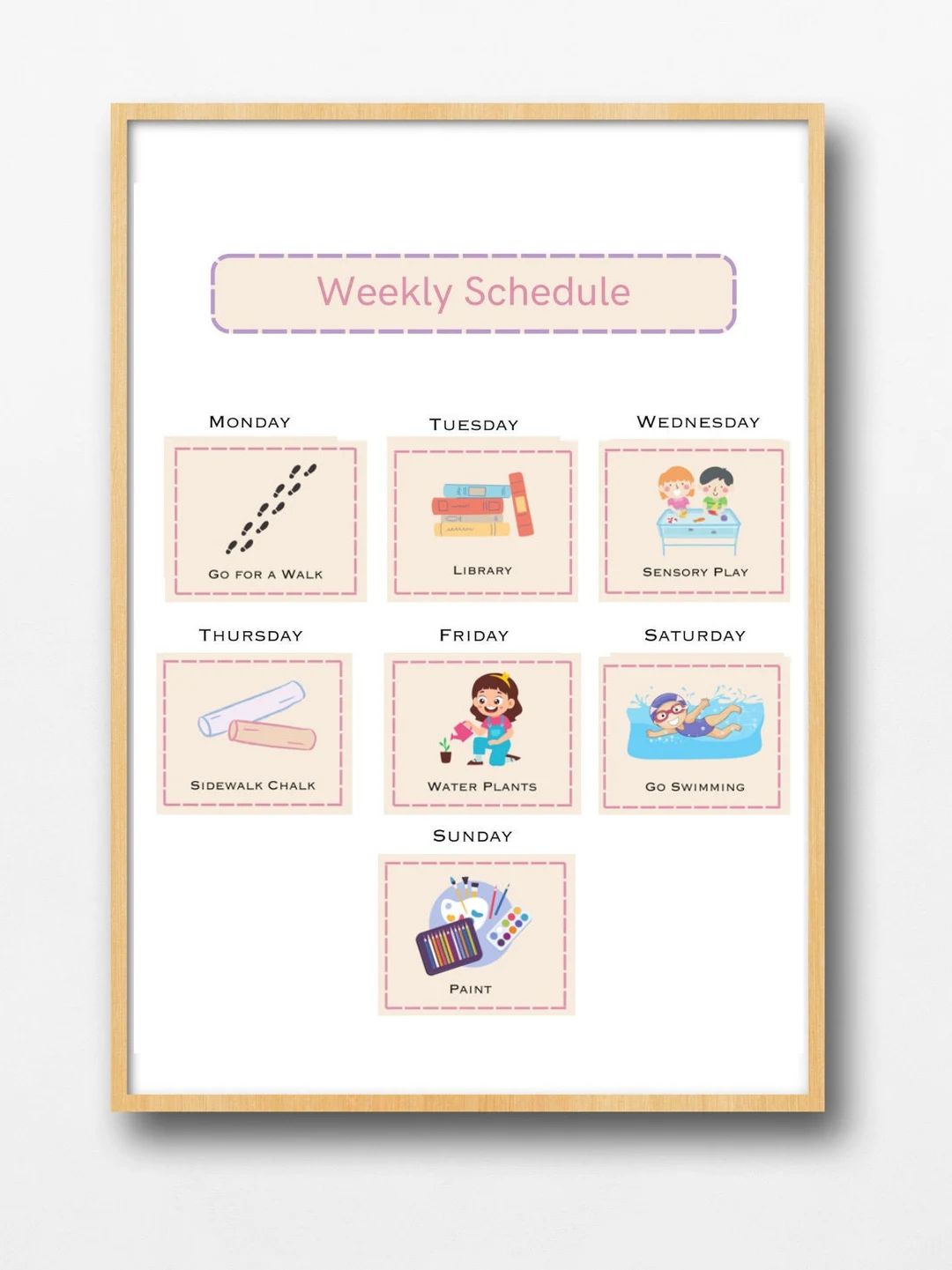 Kids Weekly Planner, Custom Weekly Kids Calendar, Visual Schedule for toddlers, Children's Routin... | Etsy (US)