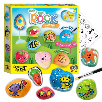 Hide & Seek Rock Painting Kit - Creativity for Kids: Paints, Stickers, Rocks, Brush, Craft Activity for Ages 6+ | Target