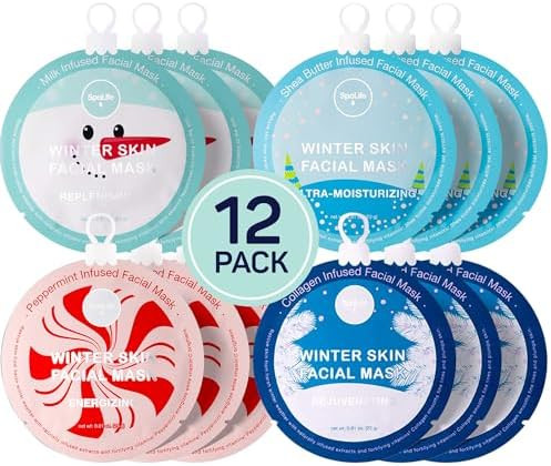 SpaLife Beauty Winter Skin Christmas Face Mask Bundle | Korean Facial Masks | Hydrating, Moisturi... | Amazon (US)