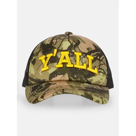 Kacey Lee Women's Embroidered Trucker Hat, Khaki | Walmart (US)