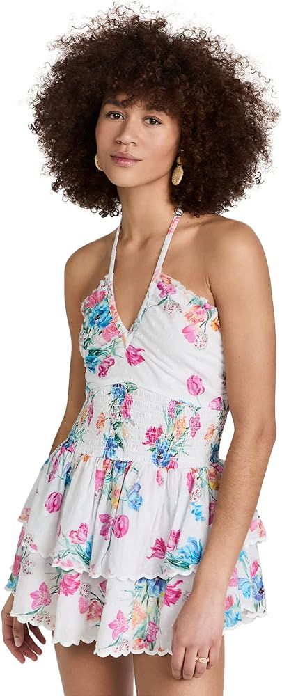 LOVESHACKFANCY Women's Aqua Halter Dress | Amazon (US)