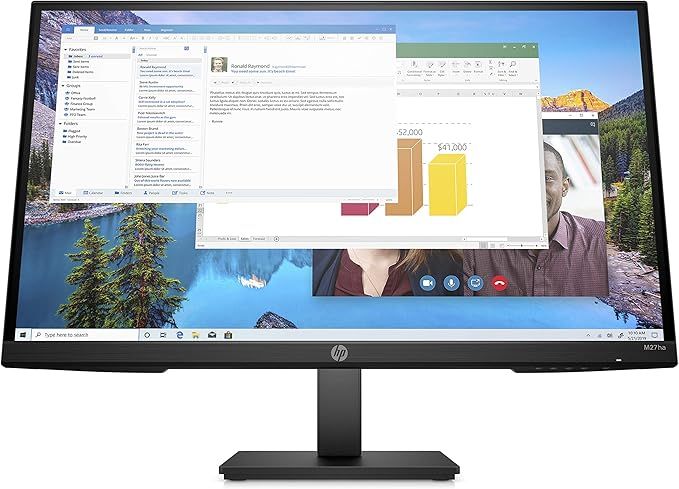 HP M27ha FHD Monitor-Full HD Monitor(1920 x 1080p)- IPS Panel and Built-in Audio-VESA Compatible ... | Amazon (US)