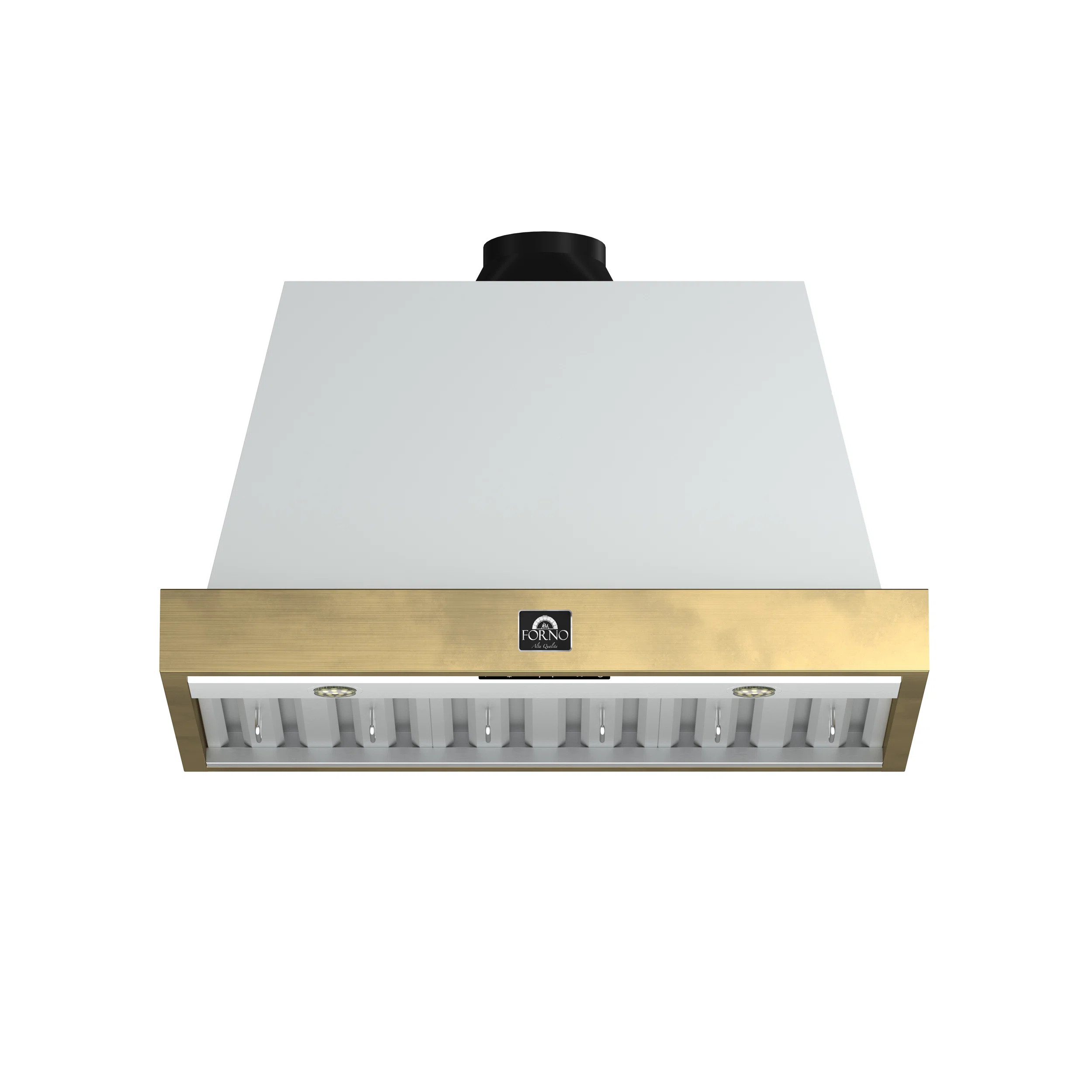 Forno Vittorio 36" Wall Mount Range Hood & Antique Brass Trim, 600 CFM with Baffle Filters FRHWM5... | Wayfair North America