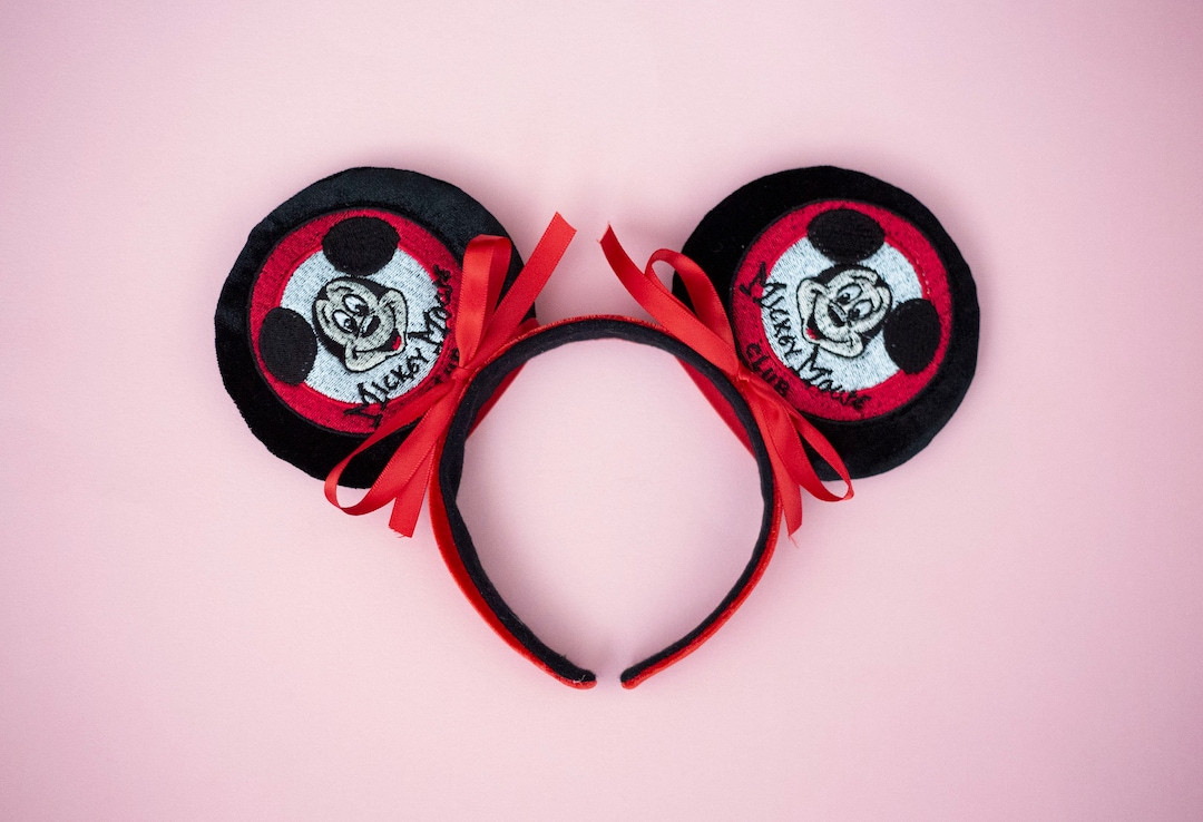 Mickey Mouse Club Embroidered Mouse Ears Headband – Retro Park Outfit Accessory – Vintage Car... | Etsy (US)