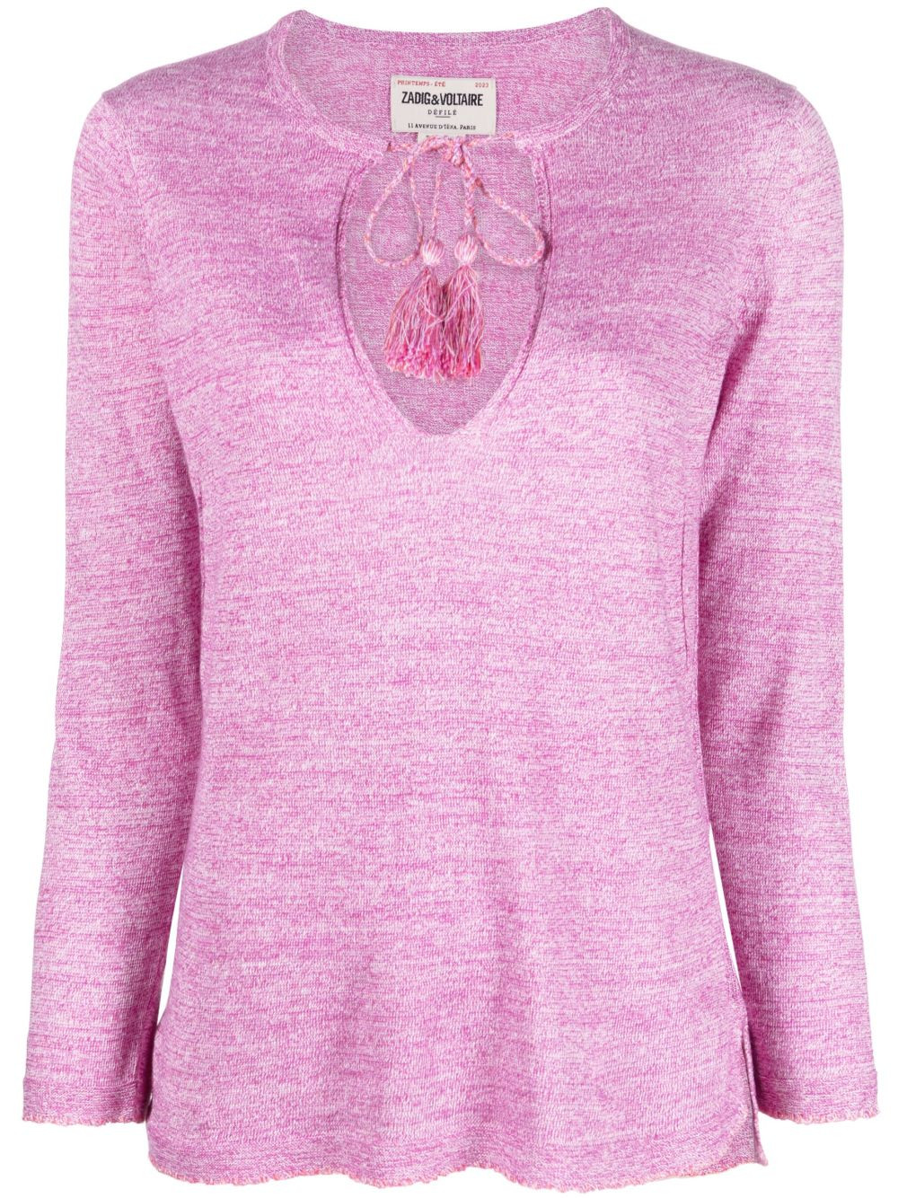 Zadig&Voltaire Amber mélange-effect knitted top - Pink | Farfetch Global