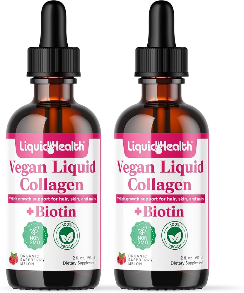 LIQUIDHEALTH 100% Vegan Collagen Plus Biotin 100,000mcg Liquid Drops - Plant-Based Liquid Collage... | Amazon (US)