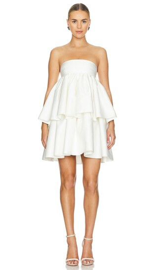 Ruffled Dress in Egret | Revolve Clothing (Global)