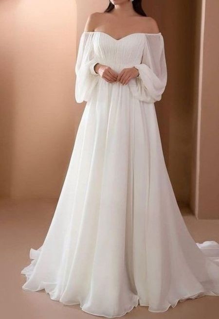 Long sleeve plain white wedding dress for Petite women.Use code GLAMCOFFEE

#LTKwedding #LTKfindsunder50 #LTKstyletip