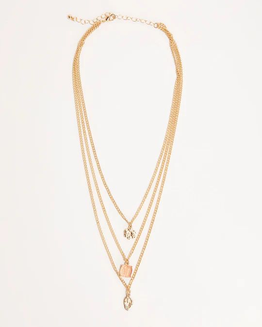 Blushing Peach Layered Charm Necklace | VICI Collection