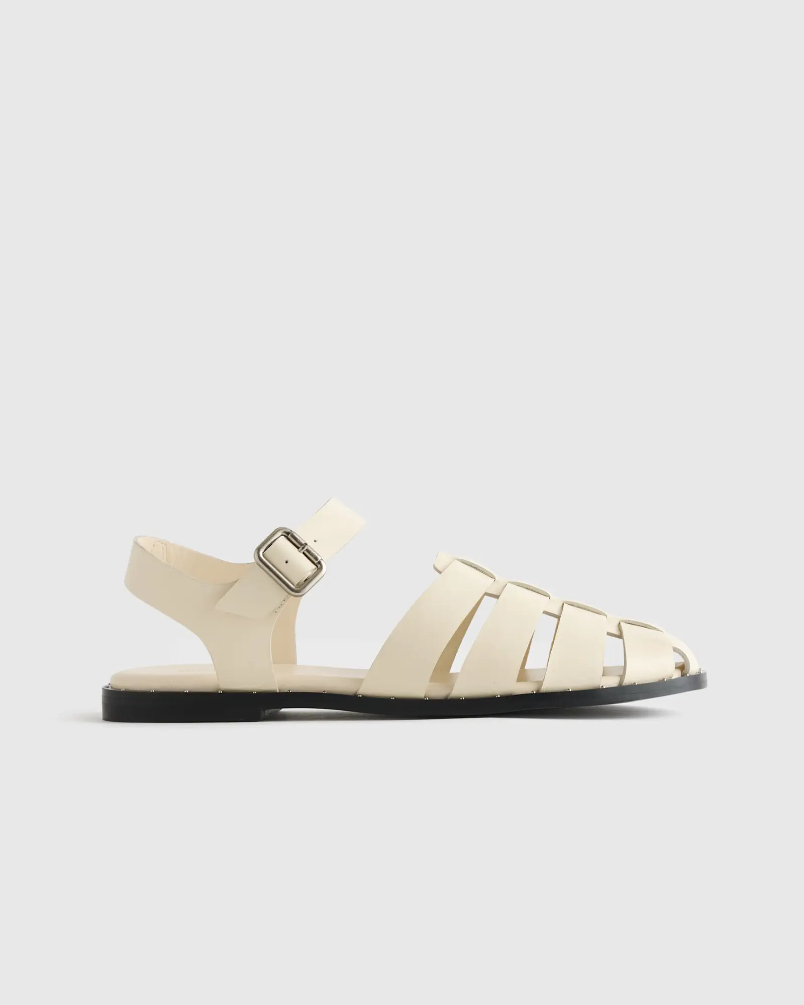 Italian Leather Fisherman Sandal in Bone | Quince