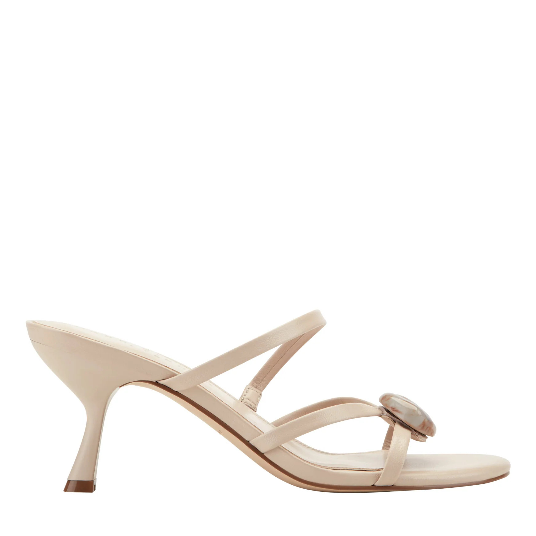 Women's Natesa Leather Embellished Sandal - Light Natural Leather | Marc Fisher Footwear | Marc Fisher