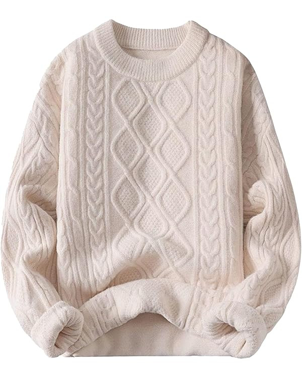 Vamtac Oversized Cable Knit Sweaters Long Sleeve Knitted Casual Pullover Sweater Solid Vintage Un... | Amazon (US)