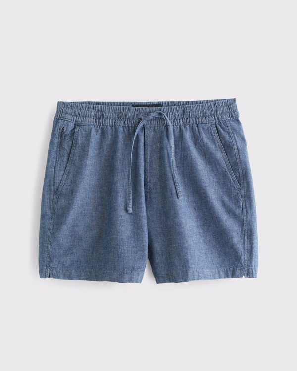 Linen-Blend Pull-On Short | Abercrombie & Fitch (US)
