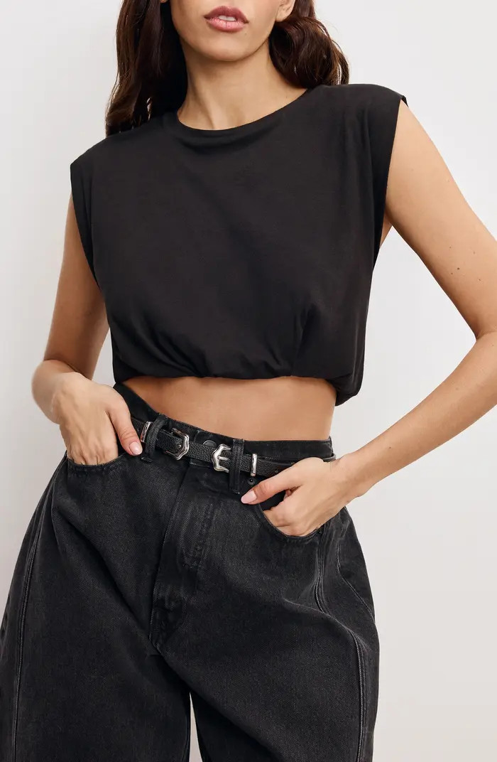 Good American Gathered Hem Muscle Top | Nordstrom | Nordstrom